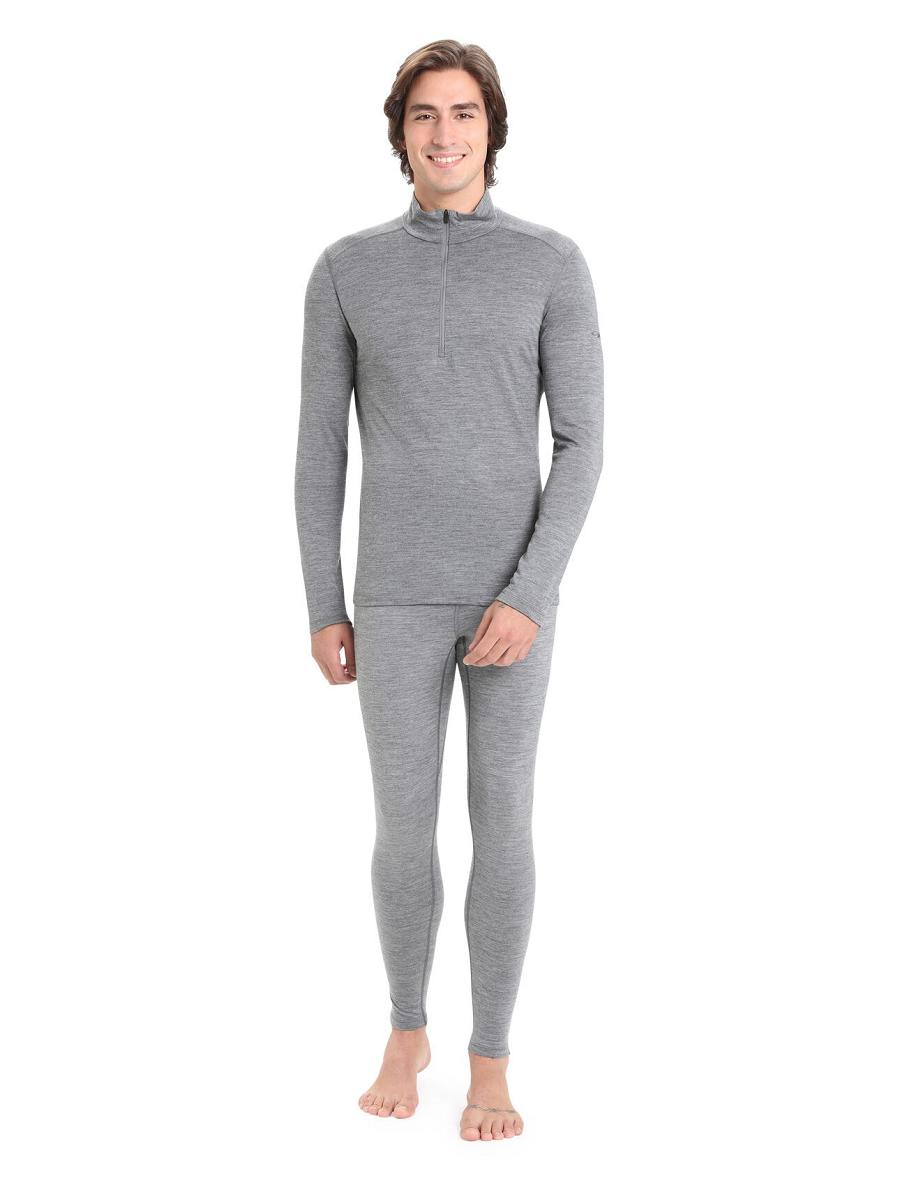 Base Layers Icebreaker Merino 200 Oasis Long Sleeve Half Zip Thermal Top Homme Grise | FR 1360ILHS